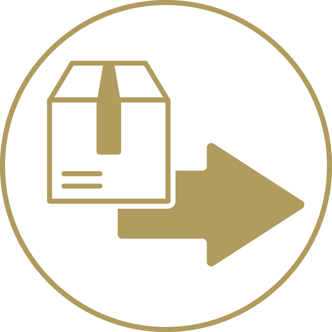 Icon showing a box with an arrow pointing to the right